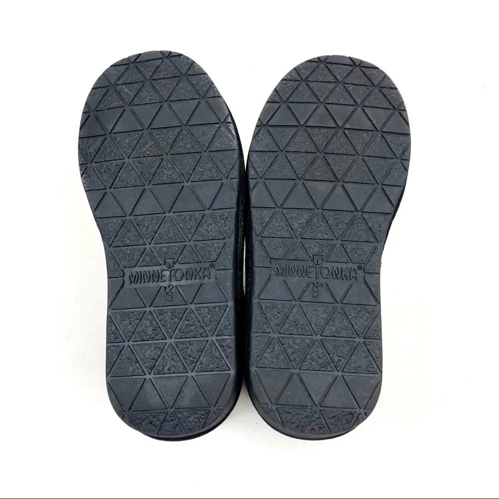 NWOT Minnetonka Dark Blue Sheepskin Slipper Snow Boots 6 - Picture 5 of 7